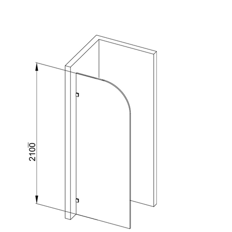 COVEY Frameless Walk-in Single Panel Curved Corner Fluted/ Narrowline Shower Screen
