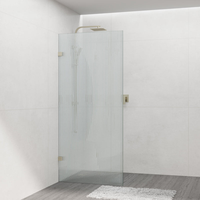 COVEY Frameless Walk-in Single Panel Fluted Glass Shower Screen