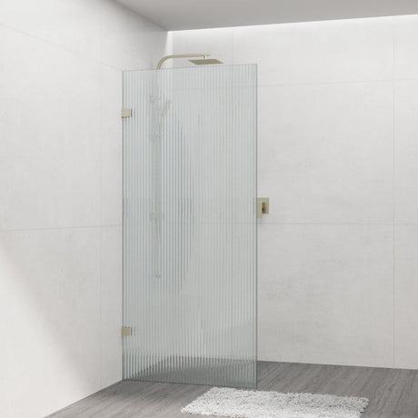 COVEY Frameless Walk-in Single Panel Fluted Glass Shower Screen