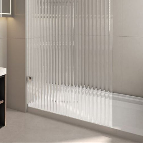 COVEY Frameless Walk-in Single Panel Fluted Glass Shower Screen