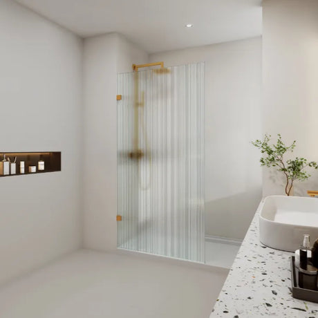 COVEY Frameless Walk-in Single Panel Fluted Glass Shower Screen