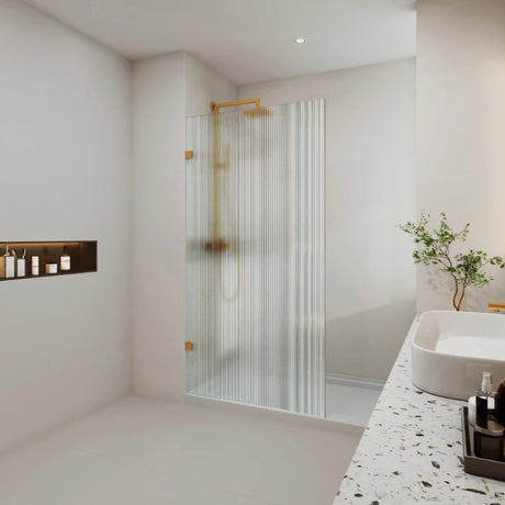 COVEY Frameless Walk-in Single Panel Fluted Glass Shower Screen