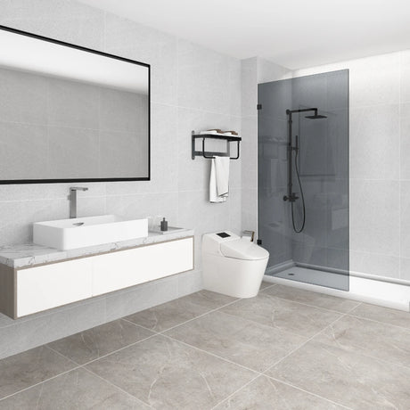 COVEY Frameless Walk-in Single Panel Grey/Tinted Shower Screen
