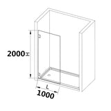 COVEY Frameless Walk-in Single Panel Grey/Tinted Shower Screen