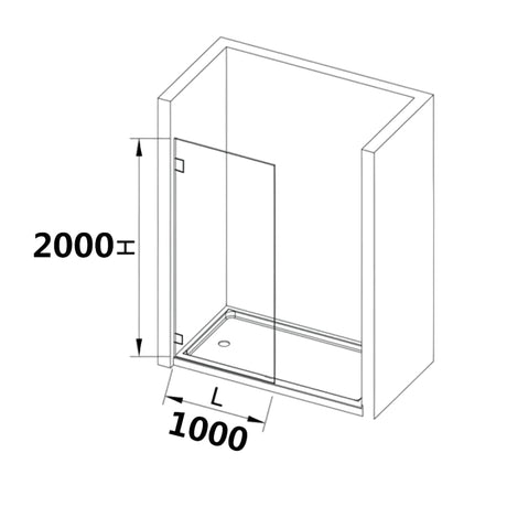 COVEY Frameless Walk-in Single Panel Grey/Tinted Shower Screen