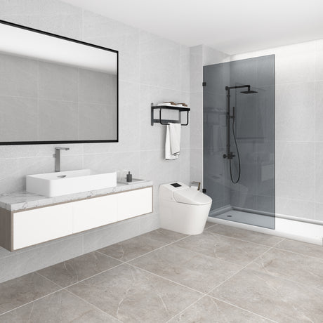 COVEY Frameless Walk-in Single Panel Grey/Tinted Shower Screen