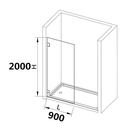 COVEY Frameless Walk-in Single Panel Grey/Tinted Shower Screen