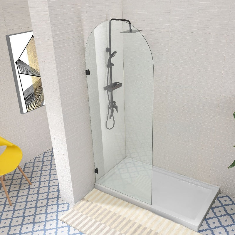 COVEY Frameless Walk-in Single Panel Top Arch Clear Glass Shower Screen