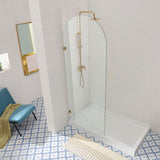 COVEY Frameless Walk-in Single Panel Top Arch Clear Glass Shower Screen