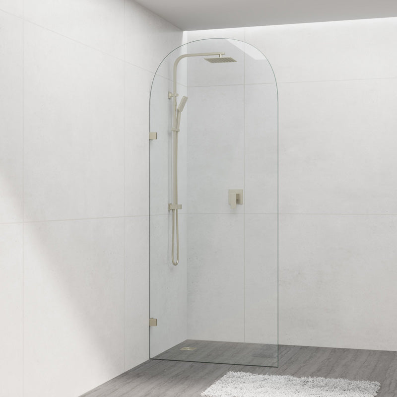 COVEY Frameless Walk-in Single Panel Top Arch Clear Glass Shower Screen