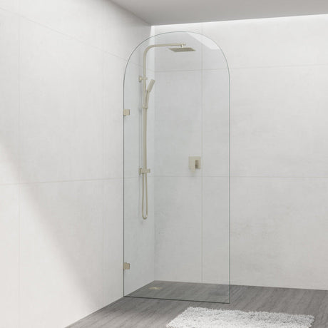 COVEY Frameless Walk-in Single Panel Top Arch Clear Glass Shower Screen