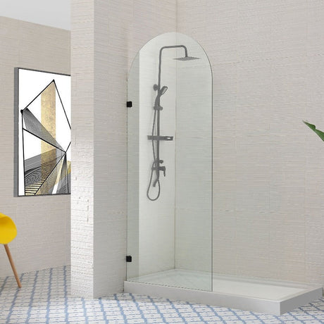 COVEY Frameless Walk-in Single Panel Top Arch Clear Glass Shower Screen