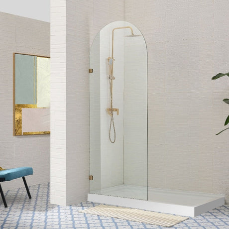 COVEY Frameless Walk-in Single Panel Top Arch Clear Glass Shower Screen