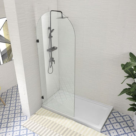 COVEY Frameless Walk-in Single Panel Top Arch Clear Glass Shower Screen