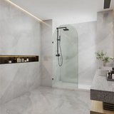 COVEY Frameless Walk-in Single Panel Top Arch Clear Glass Shower Screen