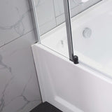 COVEY Frameless Double Swival Panel with Curved Corner Clear Bathtub Screen