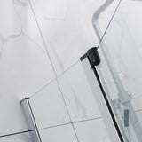 COVEY Frameless Double Swival Panel with Curved Corner Clear Bathtub Screen