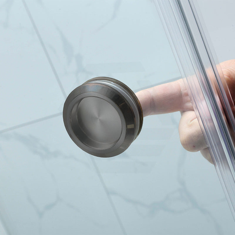 COVEY Wall To Wall Frameless Single Sliding Door Shower Screen Round Handle 870-1180mm