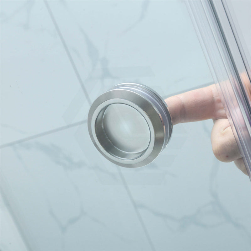 COVEY Wall To Wall Frameless Single Sliding Door Shower Screen Round Handle 870-1180mm