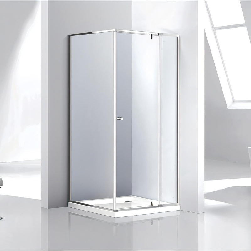 COVEY Semi-Framed Corner Wall To Wall Pivot Door Shower Screen