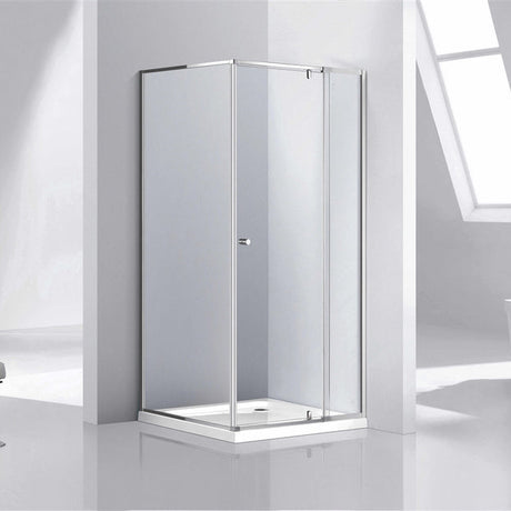 COVEY Semi-Frame Corner Wall To Wall Pivot Door Shower Screen