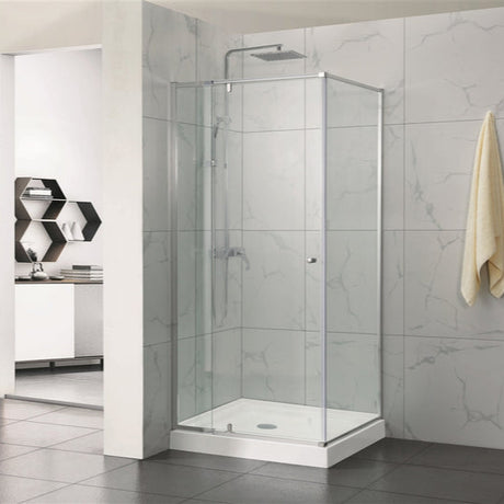 COVEY Semi-Frame Corner Wall To Wall Pivot Door Shower Screen