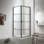 COVEY Semi-Framed Black Pivot Square Door Shower Screen