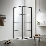 COVEY Semi-Framed Black Pivot Square Door Shower Screen
