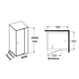 COVEY Semi-Framed Corner Wall To Wall Pivot Door Shower Screen
