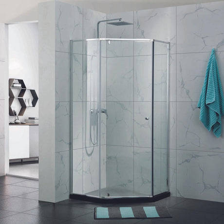 COVEY Semi-Framed Pivot Door Diamond Shower Screen