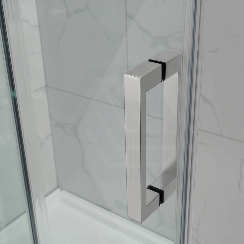 COVEY Wall To Wall Frameless Single Sliding Door Shower Screen Square Handle 1180 - 2000mm
