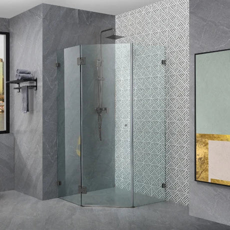 COVEY Wall To Wall Diamond Frameless Pivot Hinge Door Shower Screen
