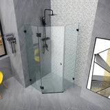 COVEY Wall To Wall Diamond Frameless Pivot Hinge Door Shower Screen