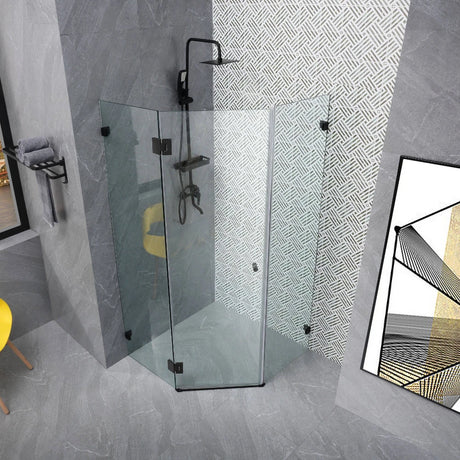 COVEY Wall To Wall Diamond Frameless Pivot Hinge Door Shower Screen