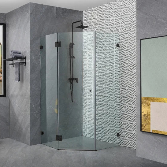 COVEY Wall To Wall Diamond Frameless Pivot Hinge Door Shower Screen