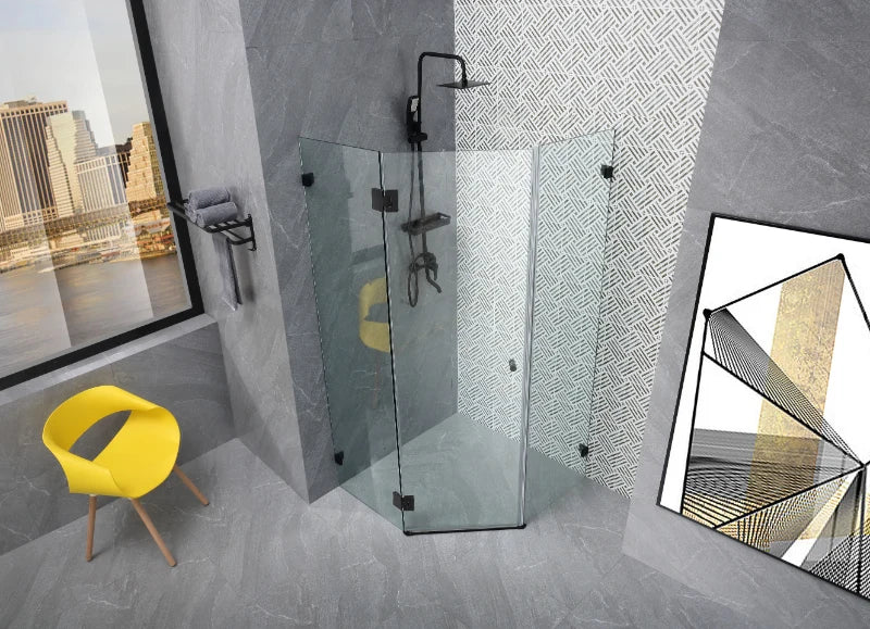 COVEY Wall To Wall Diamond Frameless Pivot Hinge Door Shower Screen