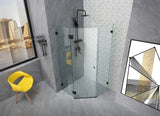 COVEY Wall To Wall Diamond Frameless Pivot Hinge Door Shower Screen