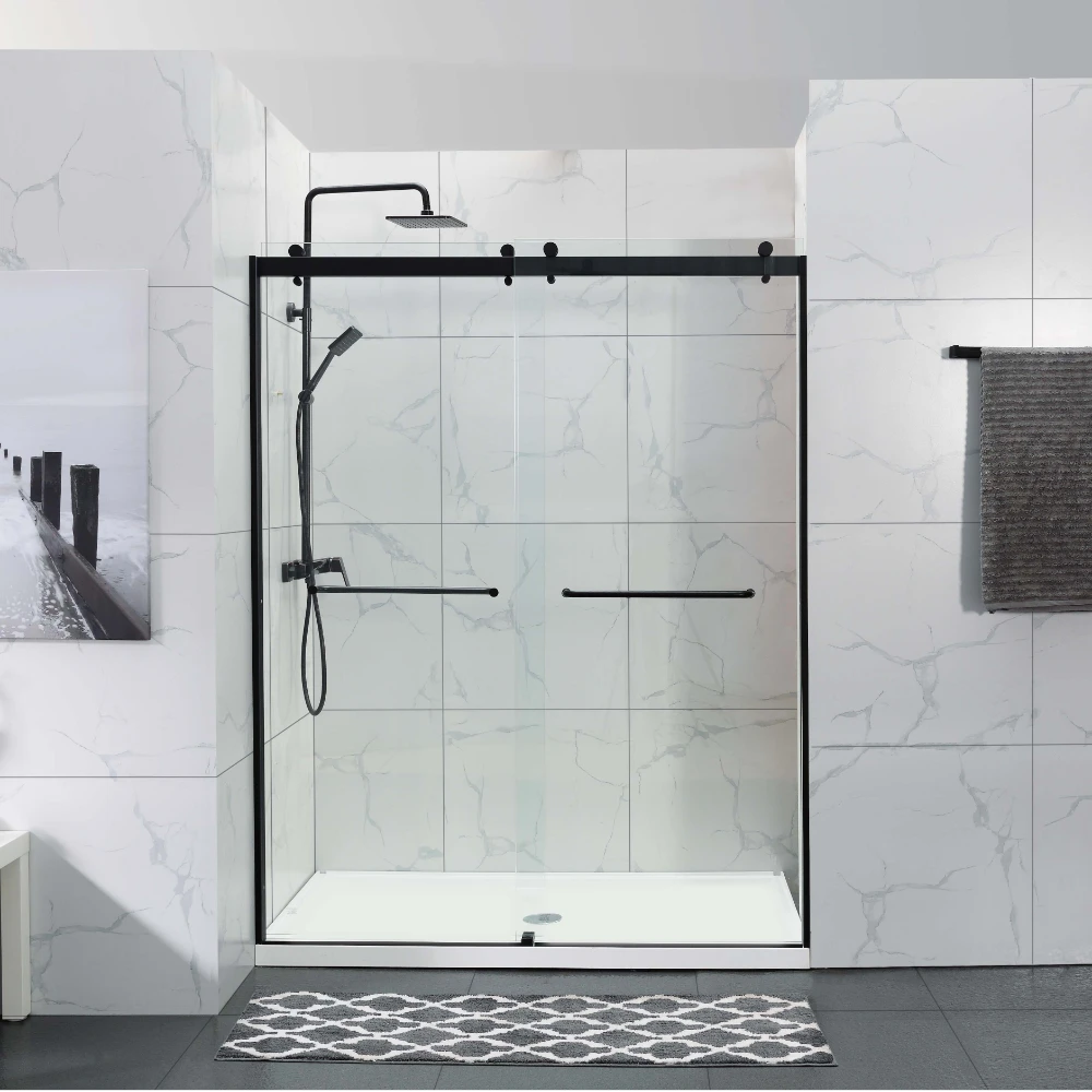 COVEY Wall To Wall Frameless Double Sliding Door Shower Screen (By-pass Sliding Door)