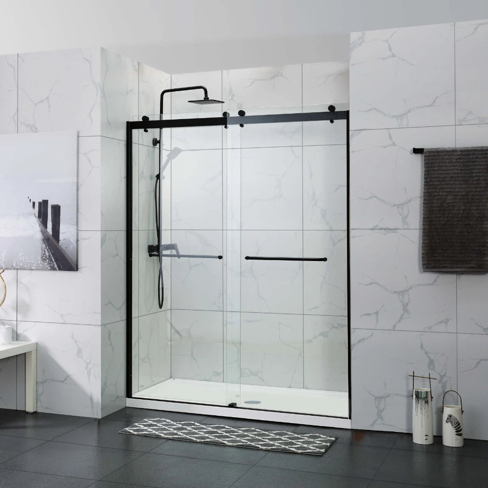 COVEY Wall To Wall Frameless Double Sliding Door Shower Screen (By-pass Sliding Door)