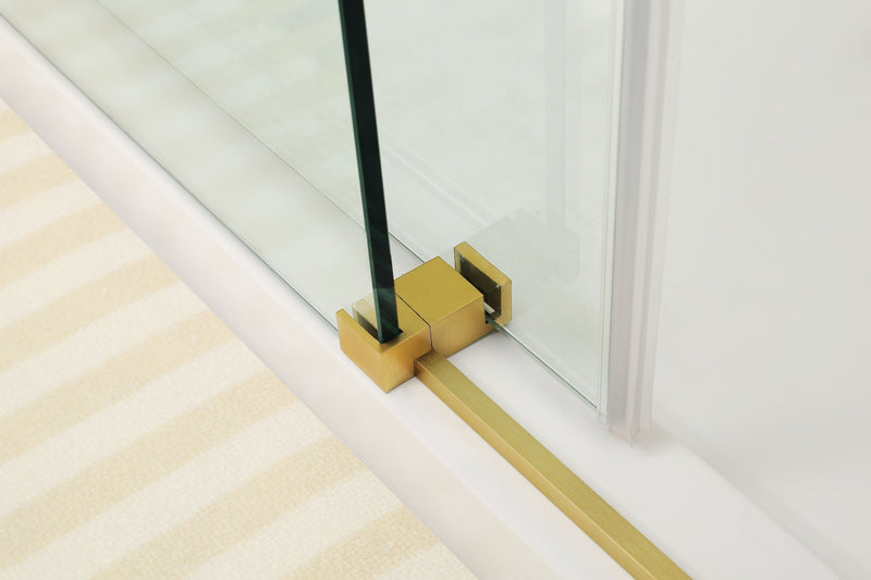 COVEY Wall To Wall Frameless Single Sliding Door Shower Screen Square Handle 1180 - 2000mm