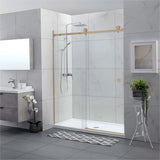 COVEY Wall To Wall Frameless Single Sliding Door Shower Screen Round Handle 870-1180mm