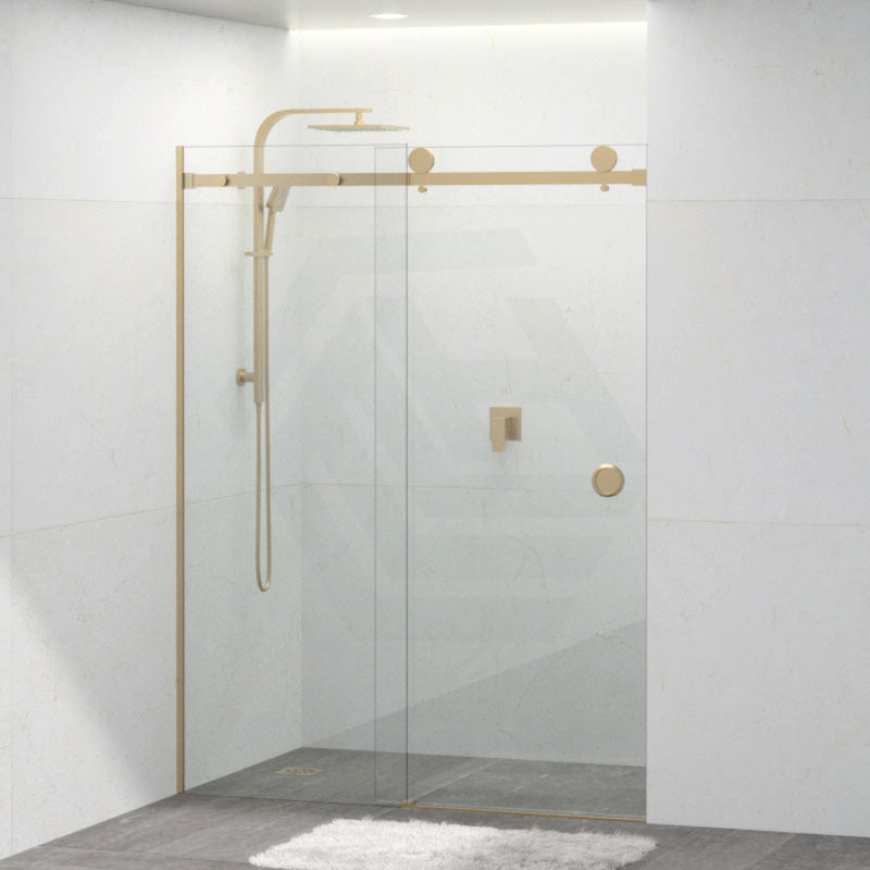 COVEY Wall To Wall Frameless Single Sliding Door Shower Screen Round Handle 870-1180mm