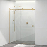 COVEY Wall To Wall Frameless Single Sliding Door Shower Screen Round Handle 870-1180mm