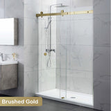 COVEY Wall To Wall Frameless Single Sliding Door Shower Screen Round Handle 870-1180mm