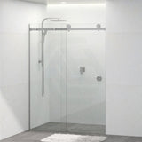 COVEY Wall To Wall Frameless Single Sliding Door Shower Screen Round Handle 870-1180mm