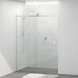 COVEY Wall To Wall Frameless Single Sliding Door Shower Screen Round Handle 870-1180mm