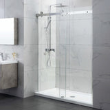 COVEY Wall To Wall Frameless Single Sliding Door Shower Screen Round Handle 870-1180mm
