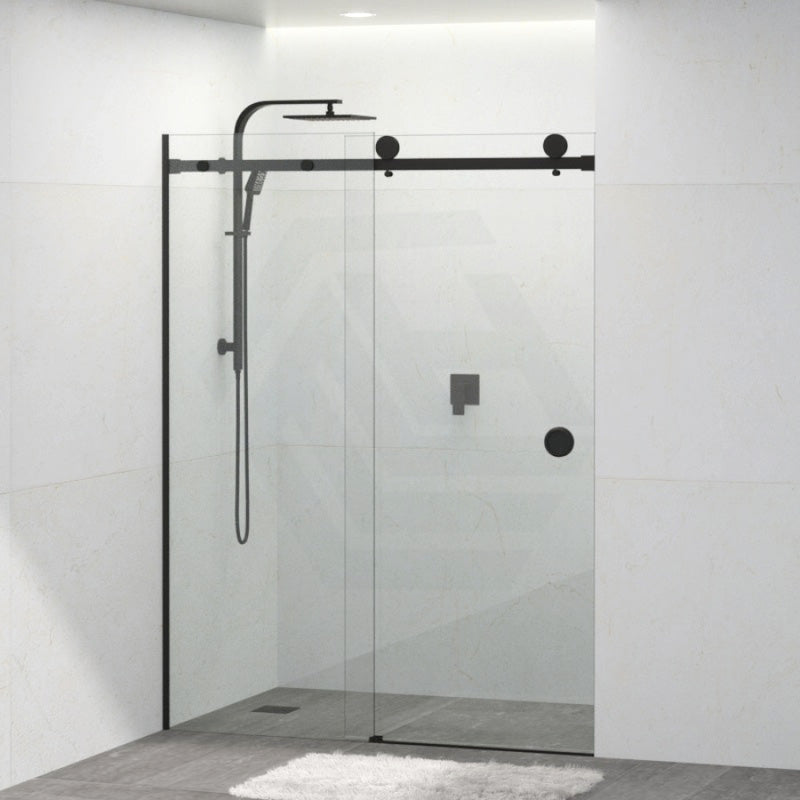 COVEY Wall To Wall Frameless Single Sliding Door Shower Screen Round Handle 870-1180mm