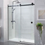 COVEY Wall To Wall Frameless Single Sliding Door Shower Screen Round Handle 870-1180mm