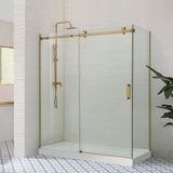 COVEY Wall To Wall Frameless Single Sliding Door Shower Screen Square Handle 1180 - 2000mm